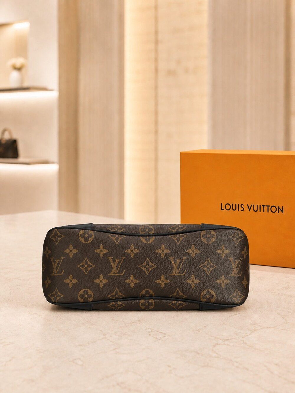 Louis Vuitton Boulogne Monogram Coated Canvas Shoulder Bag with Natural Trim - Picture 4 of 6